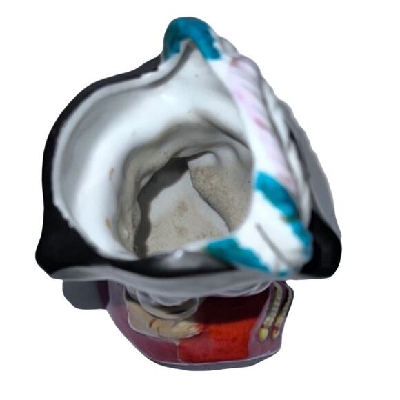 MCM Lady Head Vase Planter Red Coat, Tricorn Hat, Japan, 4.5"x3” HTF Vintage - Picture 5 of 6